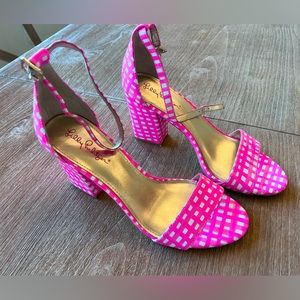 Lilly Pulitzer pink heels. Worn once. Fabulous shoes, so comfortable.